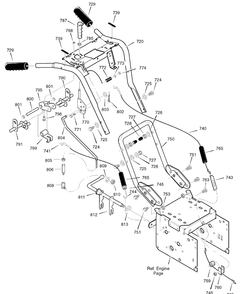 Handle Diagram and Parts List for 629110X16B 2004 Briggs and Stratton Snow Blower